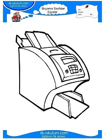 Çocuklar İçin Yazıcı-Fax Boyama Sayfaları 